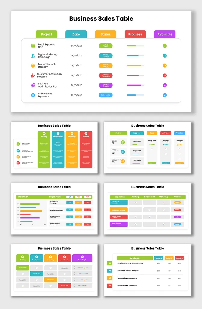 Compact Table Slide Template 200+ Free Table PPT, Google Slides & Canva Templates