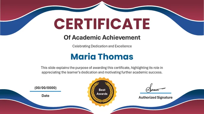 Academic Achievement Certificate slide3