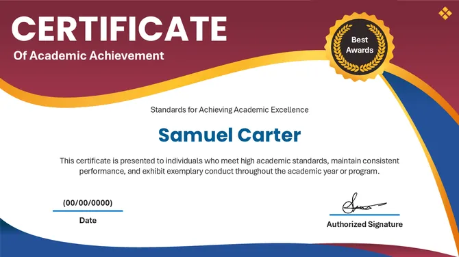 Academic Achievement Certificate slide4
