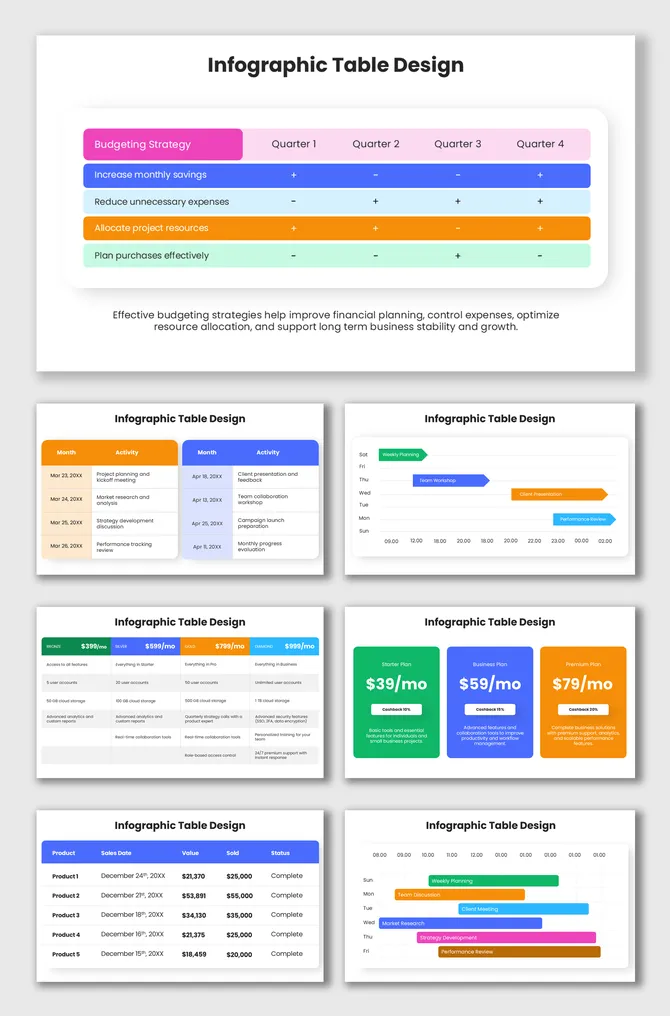 Clean Table Design Powerpoint 200+ Free Table PPT, Google Slides & Canva Templates