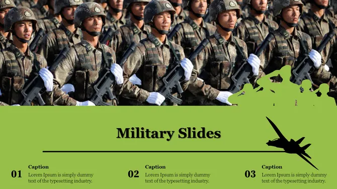 Add Graceful Military PowerPoint Template For Presentation