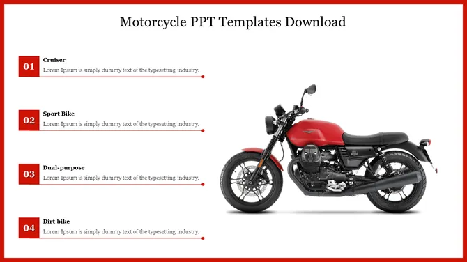 Motorcycle PowerPoint Template Free Download Google Slides - Technical View
