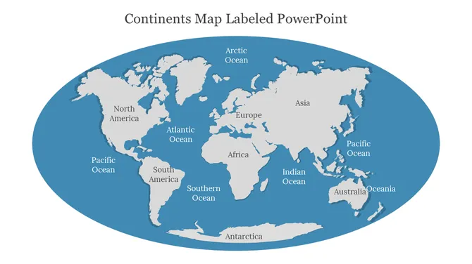 Continents Map Labeled PowerPoint slide7